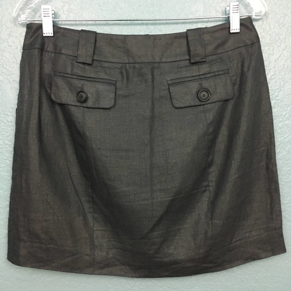 Sine Linen Button Down Metallic Sheen Skirt - Picture 3 of 4